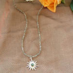 Art.-Nr. ilr-rk 2 Anhänger Sonne mit Labradorit, Cocktail-Collection, 24,90€, feine Labradoritkette mit Zwischenteilen und Verschluss aus 925 Sterlingsilber RK-Kollektion, 39,00€, als Set: 59,00€