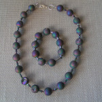 Art.-Nr. 502 Achatkugeln 14mm, Hämatitwürfel 2mm, facettierte Hämatitkugeln 4mm, 42,00€, als Set 56,50
