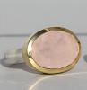 Art.-Nr. Ca-RS1201K1 Steinring mit vergoldeter Fassung, Rosenquarz | groß, ca. 18x12 mm fac. Rosenquarz, 185,00€