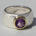 Art.-Nr. Ca- RS1627Z Silberring teilvergoldet mit Amethyst | Golan rund, Ø8mm, 155,00€