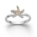 Art.-Nr. DUR-R5426 Ring "Seestern Mini" mit Strandsand gefüllt und gefasst in rhodiniertem 925er Sterling-Silber, 71,90€