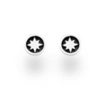 Art.-Nr. DUR-O5030 Ohrstecker "Kompass" aus rhodiniertem 925er Sterling-Silber, Ø1,0mm,