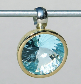 Art.-Nr. Ca- AS1302T Silberanhänger vergoldet mit 13 mm fac.Topas Swirlschliff, 329,00€