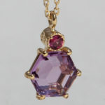 Art.-Nr. Ca- CS1650Z "Silbercollier mit Amethyst und Granat" Steindurchmesser: 8mm, 2,5m, 93,00€