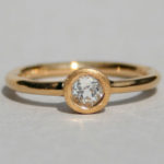 Art.-Nr. Ca-RS1473TW Ring vergoldet -Fine- mit Topas weiß 4 mm fac. Topas weiß nur noch in Gr. 54 erhältlich, 43,50€