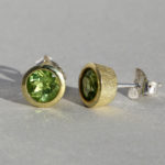 Art.-Nr. Ca-ES1202PE Vergoldeter Silberohrstecker rund Peridot, 6 mm fac. Peridot, 98,00€