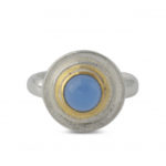 Art.-Nr. Ca-RS1767CH Silberring mit 7mm Chalcedon, 18ct vergoldet, 130,00€