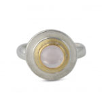 Art.-Nr. Ca-RS1767Q Silberring mit 7mm Rosenquarz, 18ct vergoldet, 140,00€