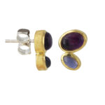 Art.-Nr. Ca-ES1775ZI Silberohrstecker mit 7x5mm Amethyst & 5x3mm Iolith, 18ct vergoldet, 150,00€